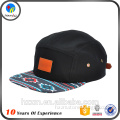 Fashion leather patch custom 5 panel hat wholesale